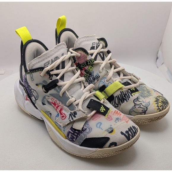 Jordan Shoes - Jordan Why Not Zer0 4 Graffiti Print Youth Basketball Shoes DD9659 007 Size 6.5Y